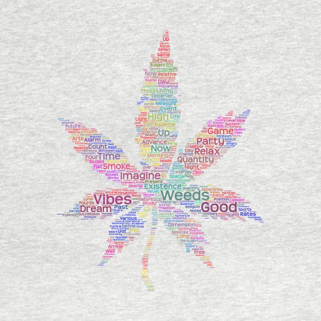 Weed Leaf Silhouette Shape Text Word Cloud by Cubebox